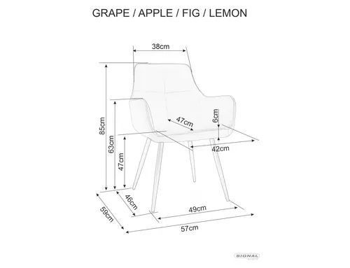 Стул Apple Signal 57&times;85, темно-синий, велюр фото - artos.in.ua