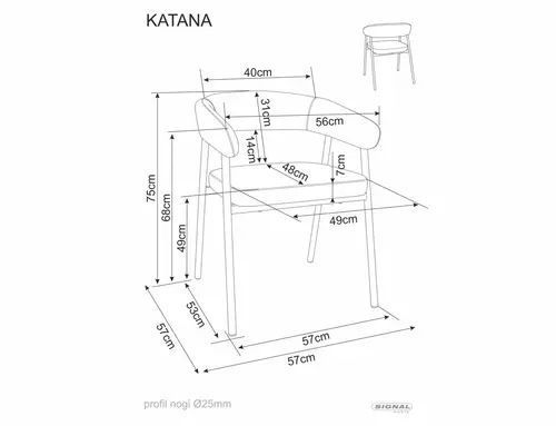 Стілець Katana Signal 57&times;75, капучино, тканина фото - artos.in.ua