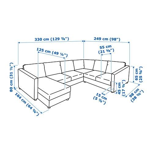 ІКЕА 5-місний кутовий диван VIMLE ВІМЛЕ, 393.067.64 фото - artos.in.ua