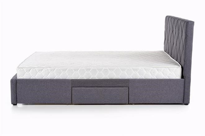 Ліжко HALMAR BETINA 160 з ящиками двоспальне сіре з тканини Польща