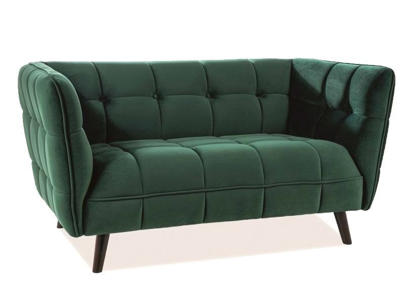 Небольшой диван CASTELLO 2 SIGNAL 145х60х78 Вельвет зелёный в модерне Польша