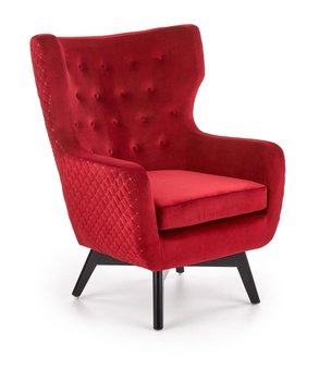 Кресло для отдыха в гостиную, спальню Marvel дерево черный/бархатная ткань бордовый Halmar Польша