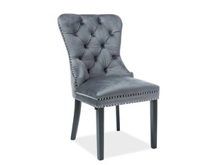 Крісло з оксамитовою оббивкою сірого кольору Signal August Velvet у стилі модерн для передпокою Польща фото - artos.in.ua