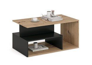 Журнальный столик IVA 90&times;51&times;43 см черный / дуб артизан фото - artos.in.ua