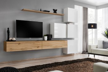 Комплект мебели в гостиную ASM Switch IX WTW SW 9 Дуб Вотан/Дуб Вотан/Белый матовый из Польши