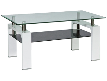 Белый кофейный столик LISA II 110x60 SIGNAL в коридор на 4 ножках Польша