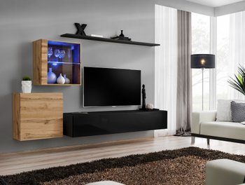 Комплект мебели в гостиную ASM Switch XV WTS SW 15 Дуб Вотан/Черный из Польши