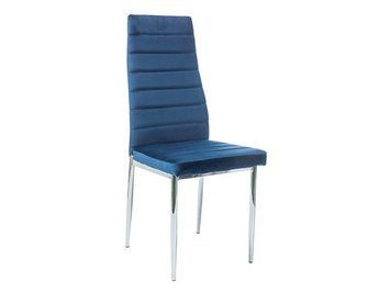 Стілець кухонний BRW H-261 SIG/KRZ_H-261_VELVET_CHROM_GRANATOWY фото - artos.in.ua