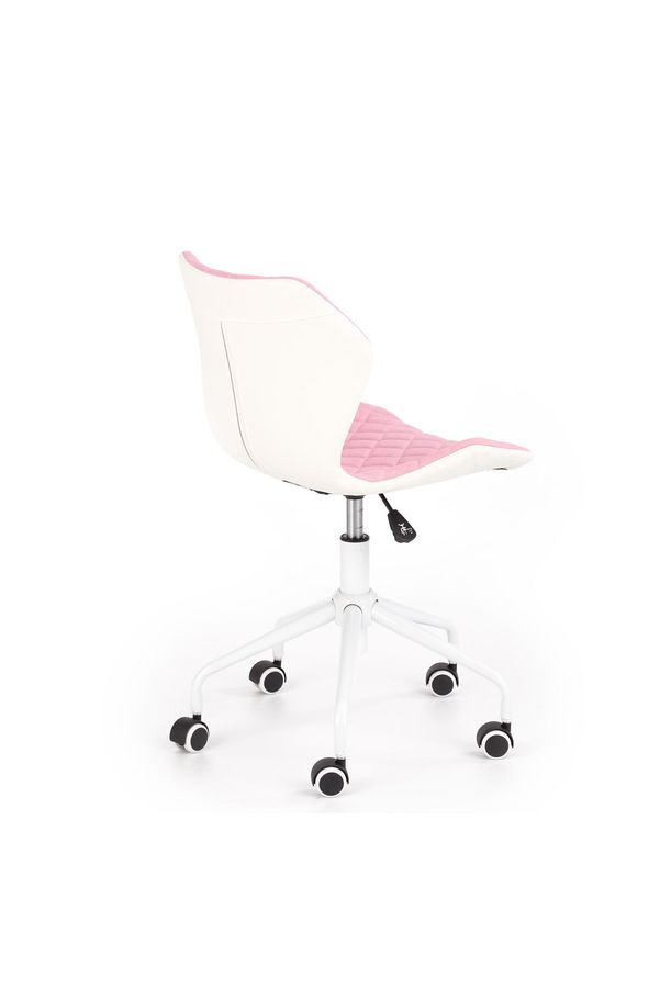 Крісло комп'ютерне Matrix 3 механізм піастри, метал білий / тканину рожевий, екошкіра білий Halmar Польща