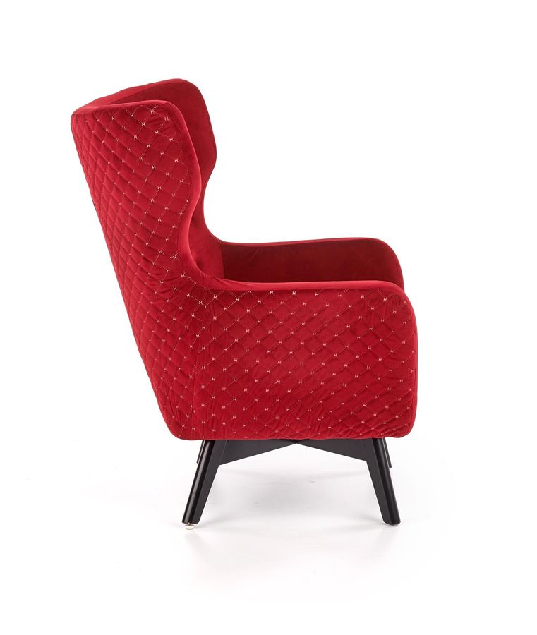 Крісло для відпочинку в вітальню, спальню Marvel дерево чорний / оксамитова тканина бордовий Halmar Польща