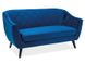 Прямоугольный диван MOLLY SIGNAL 160х85х83 синяя ткань + бук дуб Польша