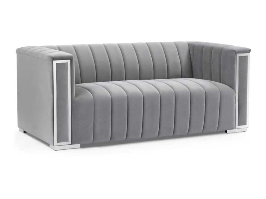2-місний диван з оксамитовою оббивкою VOGUE 2 Signal - сірий/сріблястий Польща