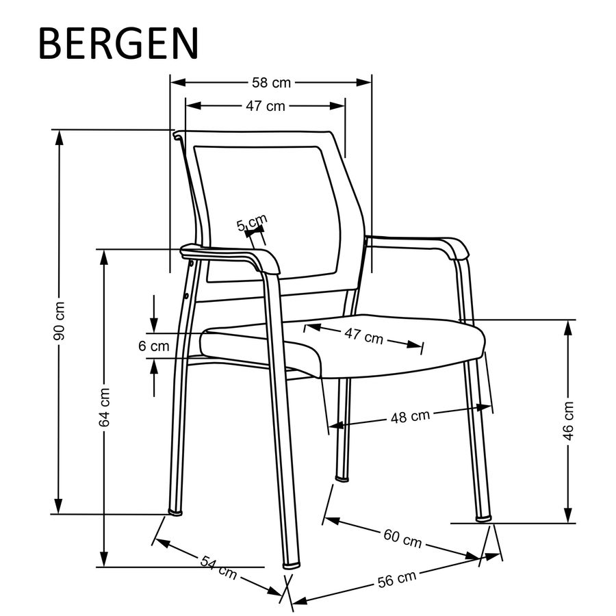 Крісло на металевих ніжках BERGEN чорне Halmar Польща