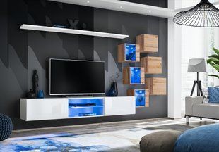 Комплект мебели в гостиную ASM Switch XXI WWT SW 21 Белый/Дуб Вотан из Польши фото - artos.in.ua