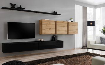 Комплект меблів у вітальню ASM Switch VII SWT SW 7, чорний, дуб Wotan фото - artos.in.ua