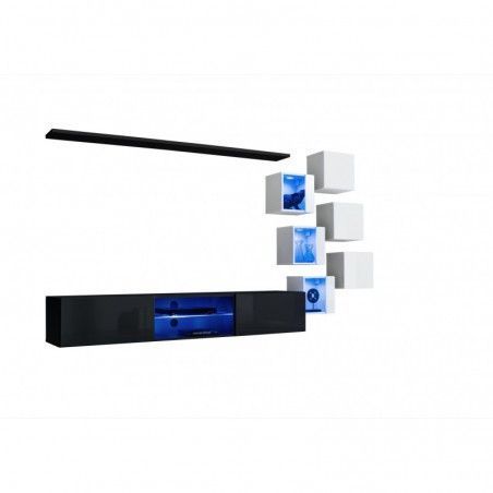 Стенка в гостиную ASM Switch XXI ZW SW 21, черный мат, черный глянец / белый мат, белый глянец фото - artos.in.ua