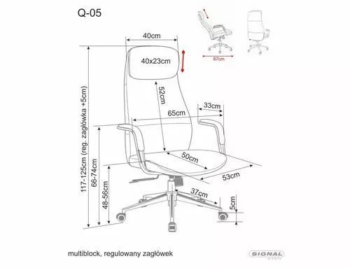 Компьютерное кресло Q-05 Signal 65&times;117, черный, экокожа фото - artos.in.ua