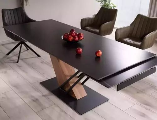 Обеденный стол Genesis Signal 160&times;90&times;75, черный матовый, керамика фото - artos.in.ua
