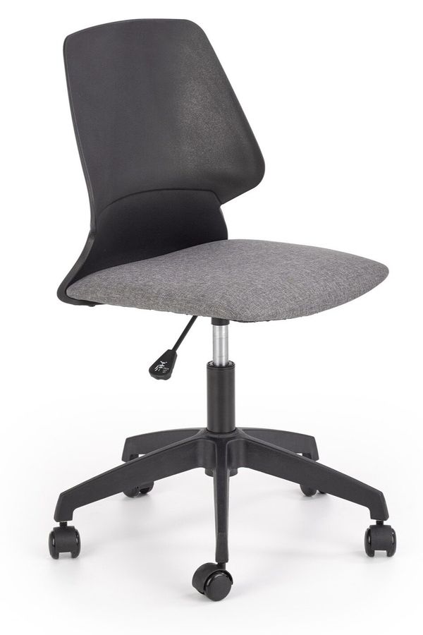 Крісло комп'ютерне Gravity механізм піастри, пластик чорний / поліпропілен чорний, тканина сірий Halmar Польща