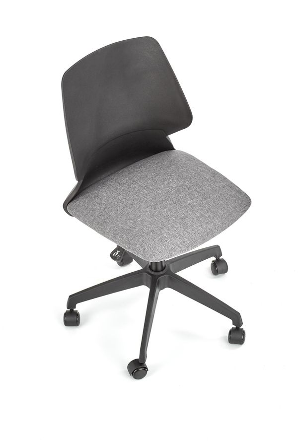 Кресло компьютерное Gravity механизм Пиастра, пластик черный/полипропилен черный, ткань серый Halmar Польша