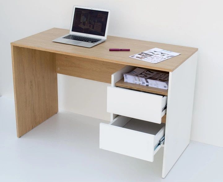 Стіл письмовий VMV Holding Home Office HO 2S, біла платина / дуб кам'яний фото - artos.in.ua