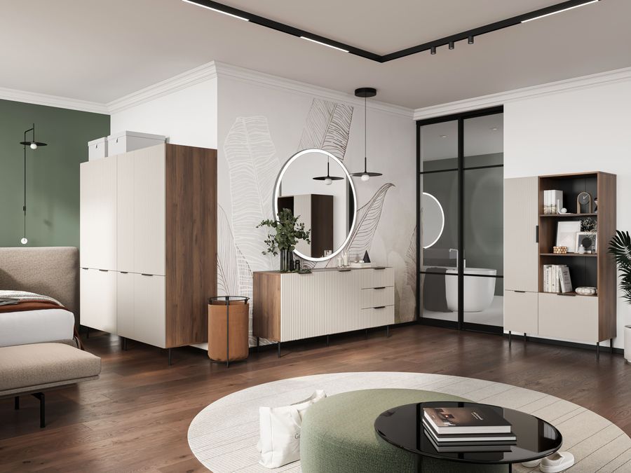 Комплект меблів CAMA ALMERA 1, 3 елементи &mdash; горіх / кашемір фото - artos.in.ua