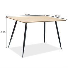 Сучасний стіл для кухні SIGNAL Remus 120x80 Дуб натуральний шпон стиль модерн фото - artos.in.ua