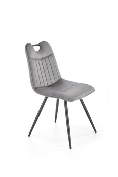 Металлический стул K521 бархатная ткань серый Halmar Польша