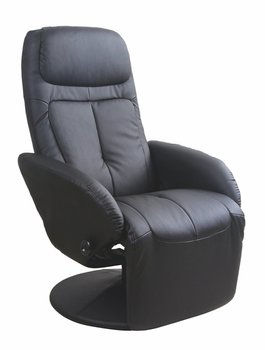 Крісло розкладне для відпочинку в вітальню, спальню Optima метал чорний / ПВХ, екошкіра чорний Halmar Польща