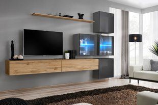 Комплект мебели в гостиную ASM Switch XX WTG SW 20 Дуб Вотан/Графит из Польши фото - artos.in.ua