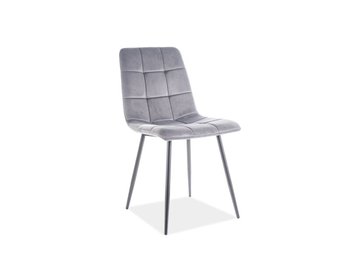 Зручний стілець у вітальню Mila SIGNAL сірий на металевих ніжках.
