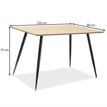 Современный стол для кухни SIGNAL Remus 120x80 Дуб натуральный шпон стиль модерн Польша