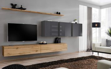 Комплект меблів у вітальню ASM Switch VII WTG SW 7, дуб Wotan, графіт фото - artos.in.ua