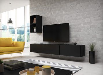 Модульна стінка CAMA ROCO 7 &mdash; Чорний мат / Чорний мат фото - artos.in.ua