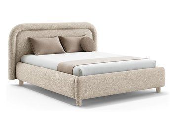 Ліжко м'яке BRW Silvo 140&times;200 &mdash; бежевий, без матраца, з основою, оббиті ніжки, з коробом для зберігання фото - artos.in.ua