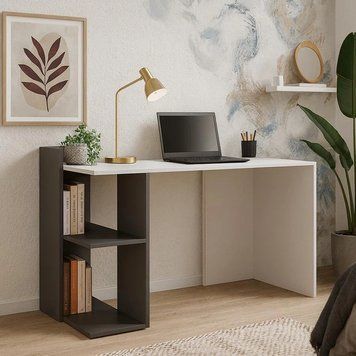Стіл письмовий VMV Holding Home Office HO shelf, біла платина / графіт фото - artos.in.ua