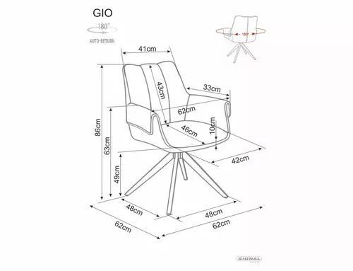 Стілець Gio Signal 62&times;86, світло-бежевий, тканина фото - artos.in.ua