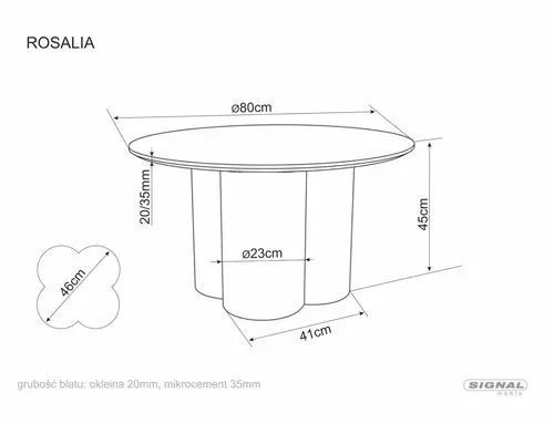 Журнальный столик Rosalia Signal &Oslash;80&times;45, темно-бежевый, лакированный МДФ фото - artos.in.ua