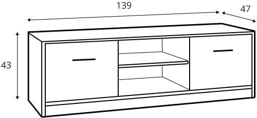 Тумба під телевізор BRW Nepo Plus Білий / Венге фото - artos.in.ua