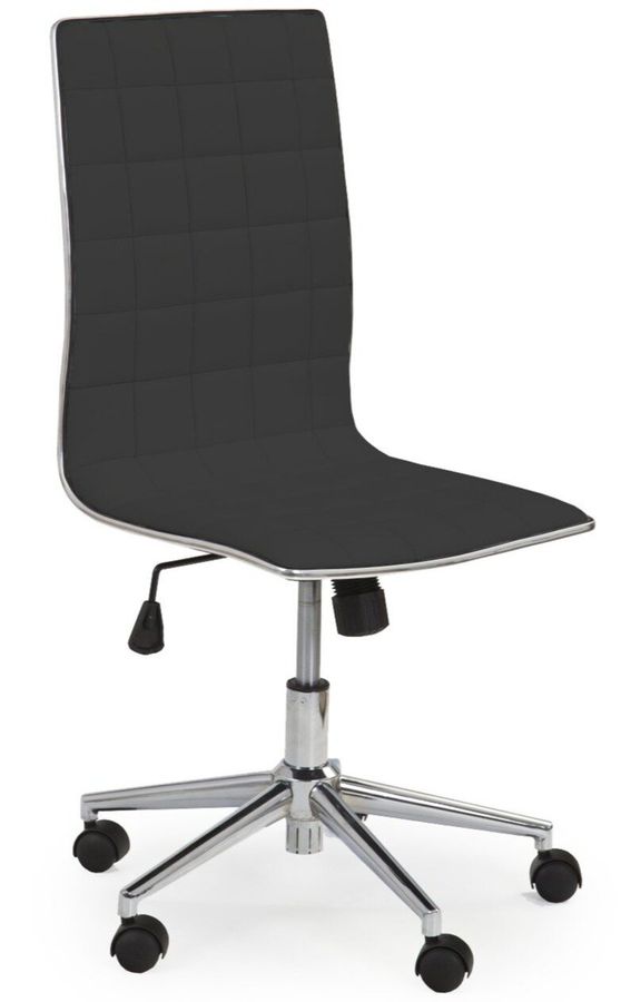 Крісло офісне Tirol механізм Tilt, хромований метал / екошкіра чорний Halmar Польща