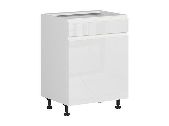 Нижняя кухонная тумба BRW Sole K10-FH_D1S_60/82_L/SMB-BAL/BIP, белый глянцевый/альпийский белый, из Польши фото - artos.in.ua
