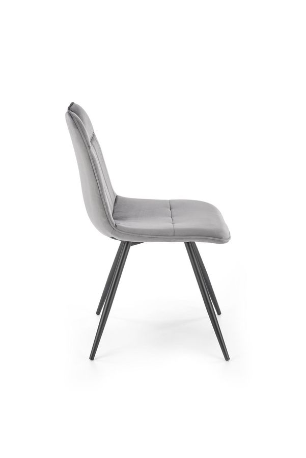 Металевий стілець K521 оксамитова тканина сірий Halmar Польща