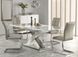 Стол обеденный раскладной в гостиную, кухню Sandor-2 160(220)x90 стекло/МДФ, сталь серый/белый Halmar Польша