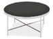 Круглий кавовий столик SIGNAL GINA B Чорний/Хром дизайнерський Загартоване скло Польща