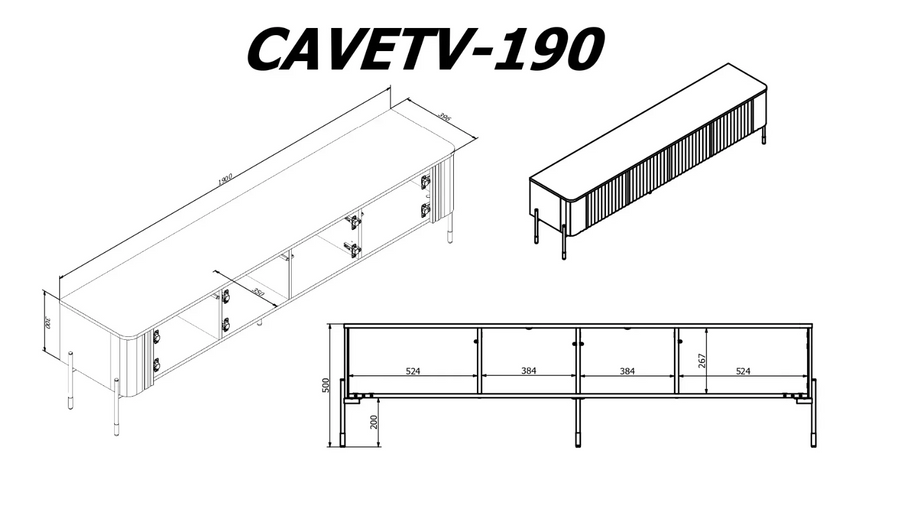 Тумба для телевізора VERA 190 CAMA дубовий відтінок фото - artos.in.ua