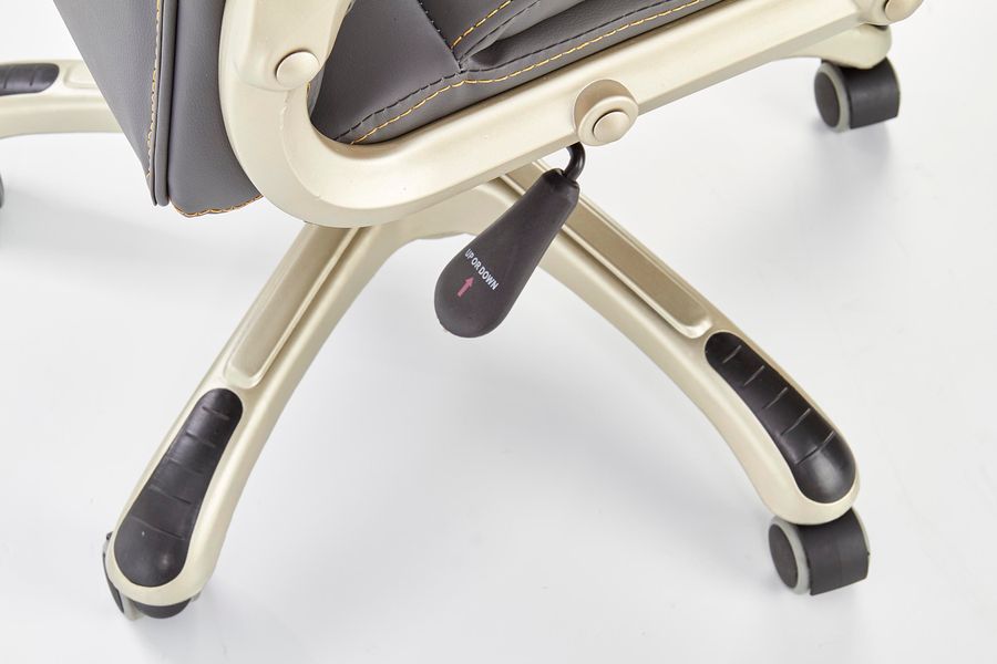 Кресло для кабинета Desmond механизм Tilt, металл серый/экокожа серый Halmar Польша