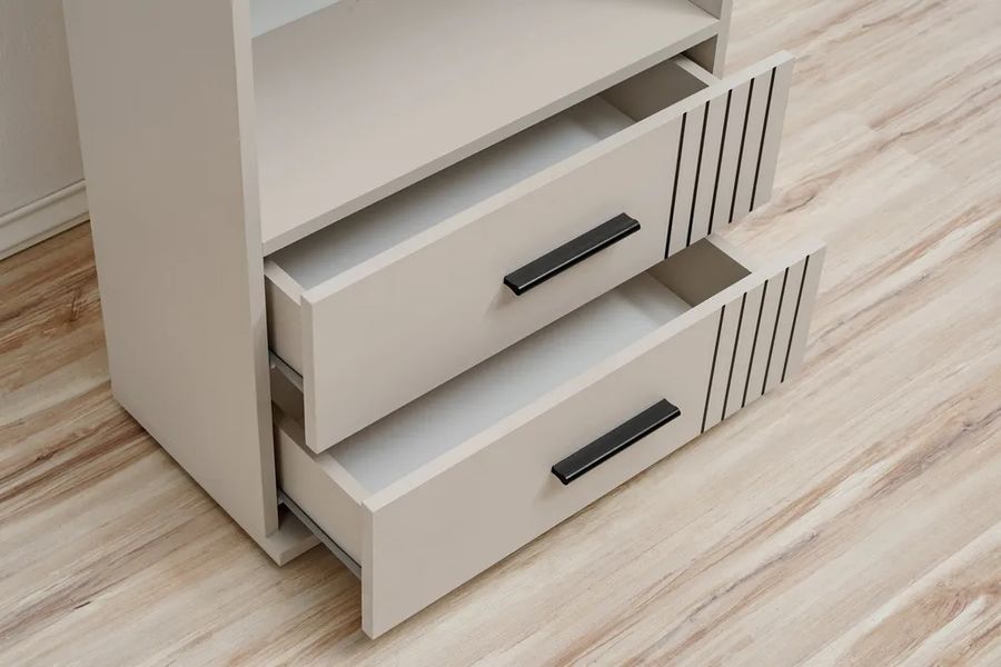 Книжный стеллаж ASM Sigma CC SM RS, 59 см, 3 полки и 2 ящика, кашемир фото - artos.in.ua