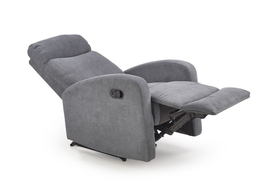 Крісло розкладне для відпочинку в вітальню, спальню Oslo 1S метал чорний / тканина сірий Halmar Польща