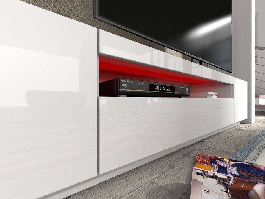 Тумба під телевізор TV200BB білий мат/білий глянець BIM FURNITURE фото - artos.in.ua