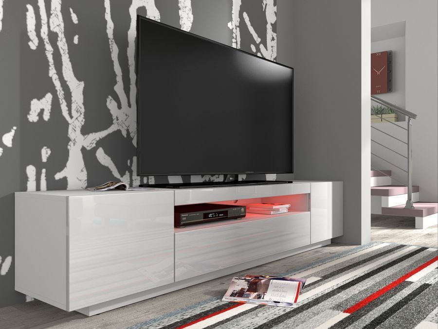 Тумба під телевізор TV200BB білий мат/білий глянець BIM FURNITURE фото - artos.in.ua